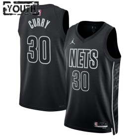 Canotte Bambino Brooklyn Nets Seth Curry 30 Jordan 2022-23 Statement Edition Nero Swingman